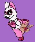 anthro anus anus_blush blush body_blush brown_fart_cloud eye_mask fart fart_cloud female genitals leaning leaning_forward pussy pussy_blush solo winged_arms wings nyecenic rabie_baby_(poppy_playtime) bat mammal low_res