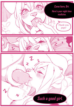 3_panel_comic animal_genitalia animal_penis anthro areola ball_tuft balls bed biped black_speech_bubble blurred_background blush bodily_fluids breasts canine_genitalia canine_penis claws clothed clothing cum cum_dripping_from_penis dialogue drugged drugs eyelashes eyes_closed fellatio female finger_on_tongue forced furniture genital_fluids genitals good_girl hair inner_ear_fluff long_eyelashes long_hair name_in_dialogue nipples on_bed one_eye_closed oral paws penile penis pill_on_tongue pills pink_areola pink_nipples pink_penis pink_text plushie rape sex sheath sleep_sex sleeping snout sound_effects speech_bubble substance_intoxication text tongue tongue_out topless topless_female tuft vowelless vowelless_sound_effect white_balls white_ears white_hair white_inner_ear_fluff young young_anthro young_female zzz pinksaturn bridgette_fletcher_(pinksaturn) mr._fletcher_(pinksaturn) canid canine mammal english_text hi_res monochrome pink_theme daughter_(lore) father_(lore) father_and_child_(lore) father_and_daughter_(lore) incest_(lore) parent_(lore) parent_and_child_(lore) parent_and_daughter_(lore)
