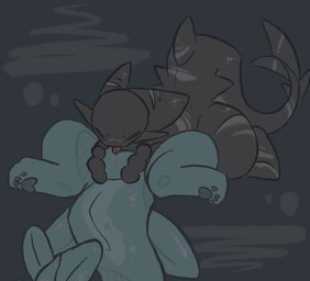 69_position ambiguous_gender ambiguous_on_top anthro anthro_on_anthro ball_lick balls biped blue_body brown_body digitigrade duo eyes_closed feet fin genitals head_fin hindpaw licking male male/ambiguous male_on_bottom nude nude_anthro nude_male on_bottom on_top oral paws rear_view sex slim tail tail_fin tail_motion tailwag tongue tongue_out dragonbooper ambiguous_species aquatic fish mackerel_shark sand_shark shark 2026 2d_animation animated flat_colors frame_by_frame loop no_sound short_playtime video
