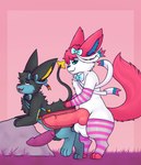 abdominal_bulge all_fours anal anal_penetration animal_genitalia anus balls balls_deep bent_over big_balls big_butt big_penis blush bodily_fluids bouncing_balls bulge butt butt_grab clothed clothing doggystyle duo erection feral feral_on_feral feral_penetrated feral_penetrating feral_penetrating_feral footwear from_behind_position fur genital_fluids genitals hair hand_on_butt huge_balls huge_butt huge_penis internal internal_anal knot knotted_penis legwear male male/male male_penetrated male_penetrating male_penetrating_male open_mouth penetration penile penile_penetration penis penis_size_difference ribbons sex simple_background smile smug smug_face socks standing standing_doggystyle standing_sex stockings tail thick_thighs tongue white_body white_fur wide_hips x-ray_view anonymous_artist nintendo pokemon sanas smoothie_(sylveon) eeveelution generation_4_pokemon generation_6_pokemon hybrid luxray mammal pokemon_(species) sylveon digital_media_(artwork) hi_res