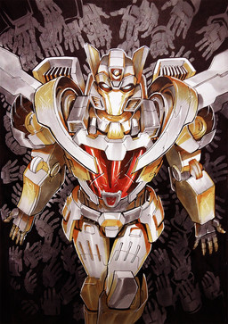 autobot blue_eyes disembodied_hand front_view group looking_at_viewer machine male mask mouthplate not_furry pose simple_background solo_focus standing larrydraws hasbro takara_tomy transformers getaway_(transformer) cybertronian humanoid robot robot_humanoid 2016 hi_res