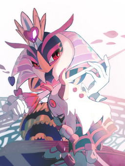 2_horns 4_wings 6_hands 8_eyes antennae_(anatomy) anthro armless arthropod_abdomen bodily_fluids brown_body brown_skin clothed clothed_anthro clothed_female clothing crown crying dimension_mirror_(kirby) duo empty_eyes eyelashes eyeshadow female female_anthro floating_hands gloves hair hand_on_ground hand_on_object handwear headgear heart_symbol holding_melee_weapon holding_object holding_sword holding_weapon horn insect_wings legless makeup melee_weapon mirror mouthless multi_eye multi_hand multi_wing narrowed_eyes orange_eyes orange_horn petals pink_antennae pink_eyeshadow rapier red_eyes simple_background size_difference sword tears unusual_anatomy unusual_eye_placement weapon white_background white_eyes white_hair wings yellow_body piza-gu kirby:_triple_deluxe kirby_(series) nintendo queen_sectonia queen_sectonia_(original_form) arachnid arthropod hymenopteran insect spider spidr wasp 2025 digital_drawing_(artwork) digital_media_(artwork) hi_res japanese_description