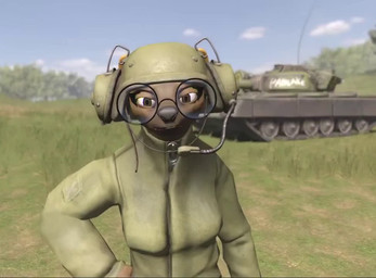 anthro armor big_eyes clothing day eyewear female game_footage glasses grass headgear helmet military_uniform outside plant solo tank_(vehicle) teaser uniform vehicle xyzzerxxx claws_of_steel t-80 sevel_puzzone bush_dog canid canine mammal 3d_(artwork) 3d_animation animated digital_media_(artwork) high_framerate no_sound short_playtime video