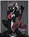 anthro goo_transformation male solo tongue tongue_out transformation fatalsyndrome marvel venom_(marvel) canid canine mammal symbiote hi_res