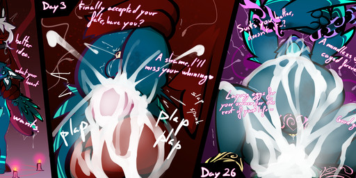 4_ears abstract_background after_oral after_sex anal anal_penetration animal_genitalia animal_penis ankle_cuffs anthro ball_tuft balls balls_shrinking big_balls big_hands big_penis big_tail bite_mark_on_balls bite_mark_on_leg black_sclera blue_body blue_eyes blush bodily_fluids bound butt butt_slap candle canine_genitalia canine_penis chain chastity_cage chastity_cage_only chastity_device chastity_device_only collar collar_only count cuff_(restraint) cum cum_in_mouth cum_inflation cum_inside cum_on_balls cum_on_belly cum_on_body cum_on_butt cum_on_chastity_cage cum_on_face cum_on_leg cum_on_own_balls cum_on_self cum_splatter cum_string cum_while_chaste cum_while_penetrated cumflated_belly day_count dominant dominant_gynomorph dominant_intersex duo excessive_cum excessive_genital_fluids flat_chastity_cage fluffy fluffy_tail forced fucked_silly fur genital_fluids genitals genitals_shrinking glowing glowing_eyes gold_(metal) gold_chastity_cage gold_chastity_device grabbing_shoulders green_markings gynomorph hair heart_symbol holding_shoulder huge_balls huge_penis hyper hyper_balls hyper_genitalia hyper_penis impregnation inflation ink inner_ear_fluff intersex jagged_mouth knot knotted_penis larger_gynomorph larger_intersex legs_up lit_candle long_hair looking_down looking_down_at_partner looking_up_at_partner male male_impregnation markings mind_break multi_ear nude open_mouth ovum penetration penis penis_size_difference plap raised_arms rape red_body red_fur resigned_to_fate restraints ritual scared sex size_difference slap small_penis smaller_male spanking sperm_cell submissive submissive_male summoning tail text tuft wearing_chastity_cage wearing_chastity_device white_eyes white_hair winged_arms wings womb_tattoo conditional_dnp lodi_(artist) lodi_(character) avali avian demon absurd_res english_text hi_res sequence signature