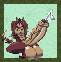 abs anthro athletic balls big_balls big_penis bodily_fluids brown_body brown_fur crouching cum ejaculation erection flexing foreskin fur furry_tail genital_fluids genitals glans huge_balls huge_penis humanoid_genitalia humanoid_penis hyper hyper_balls hyper_genitalia hyper_penis male mask musk musky_armpit musky_penis nipples nude pecs penis pose pubes scrotum_flap simple_background slim smile solo tail thick_thighs vein veiny_penis rxq sly_cooper_(series) sony_corporation sony_interactive_entertainment sucker_punch_productions rioichi_cooper mammal procyonid raccoon 2023 absurd_res hi_res signature