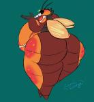 2019 absurd_res anthro areola arthropod belly big_breasts big_butt breasts butt butt_focus buzzwole cosmicscourge digital_media_(artwork) female generation_7_pokemon green_background hi_res huge_breasts huge_butt hyper hyper_butt insect nintendo nipple_outline nipples non-mammal_breasts non-mammal_nipples nude overweight overweight_anthro overweight_female pokemon pokemon_(species) presenting presenting_hindquarters rear_view side_belly simple_background solo string thick_thighs ultra_beast wide_hips