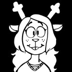 anthro clothed clothing female hair long_hair simple_background smile solo creator_ant deltarune undertale_(series) noelle_holiday deer mammal 1:1 black_and_white hi_res monochrome