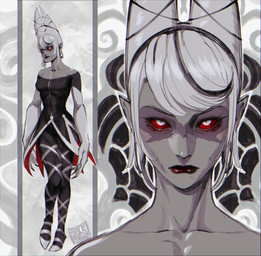 ballerina ballet breasts claws clothed clothing female grey_body grey_skin hair humanoid_pointy_ears lips looking_at_viewer not_furry pointy_ears solo topwear white_hair blackberreh hazbin_hotel hellaverse carmilla_carmine demon demon_humanoid humanoid mammal absurd_res digital_media_(artwork) hi_res