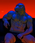 abs anthro bulge clothing detailed_bulge genital_outline holding_bulge male muscular muscular_male pecs penis_outline solo underwear bgn epic_games fortnite thunder_(fortnite) komodo_dragon lizard monitor_lizard reptile scalie 4:5 compression_artifacts hi_res