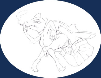 anthro bent_over bodily_fluids bottomless breasts_on_lap butt_first cigarette clothed clothing clothing_around_legs collar collar_only drooling duo female hand_on_back hand_on_hand hand_on_leg holding_up_other_character jacket jacket_only male male/female nude panties panties_around_legs saliva smoking smoking_cigarette topwear topwear_only underwear underwear_around_legs vore chaoshetra night_in_the_woods bea_santello cyote canid canine canis coyote lizard mammal reptile scalie alpha_channel hi_res