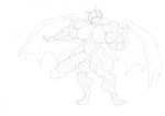 anthro big_breasts big_muscles big_penis breasts genitals gynomorph huge_breasts huge_muscles huge_penis hyper hyper_genitalia hyper_muscles hyper_penis intersex muscular muscular_wings penis solo spread_wings vein veiny_muscles veiny_penis wings hutska_(artist) bat mammal 2022 full-length_portrait hi_res line_art monochrome portrait