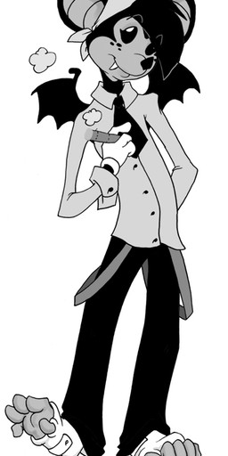 1920s_theme anthro cigar clothing female fleischer_style_toon kerchief necktie smoke smoking solo toony zeriara disney bat leaf-nosed_bat mammal microbat yangochiropteran digital_media_(artwork) monochrome