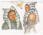 2023 adriangcornejo ahsoka_tano alien alien_humanoid armband black_armband black_clothing black_shirt black_topwear blue_eyes blue_stripes brown_clothing brown_headwear closed_smile clothed clothed_female clothed_humanoid clothing coat colored female female_humanoid graphite_(artwork) grey_clothing grey_coat grey_topwear headgear headwear hi_res humanoid lips looking_at_viewer markings mouth_closed not_furry orange_body orange_lips orange_skin pencil_(artwork) red_lips shirt side_view signature simple_background smile smiling_at_viewer solo star_wars striped_markings stripes togruta topwear traditional_media_(artwork) white_background white_markings