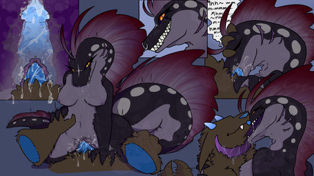 anthro barbell_piercing big_tail bodily_fluids breasts cowgirl_position deep_throat duo female from_front_position fur genital_fluids genital_piercing genitals hand_on_head horn internal long_tongue male male/female messy navel navel_piercing nipple_piercing nipples non-mammal_breasts non-mammal_nipples on_bottom on_top open_mouth oral oral_penetration penetration piercing sea sex tail tail_motion tailwag tongue vaginal vaginal_fluids vaginal_penetration vulva vulva_piercing water wide_hips sleepycatstudios scylla_(sleepycatstudios) aquatic eel fish hybrid mammal 16:9 hi_res widescreen