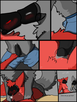 anthro balls bodily_fluids breasts butt cum dialogue duo erection female female_penetrated fur genital_fluids genitals machine male male/female male_penetrating male_penetrating_female nipples nude penetration penile penile_penetration penis penis_in_vagina sex simple_background tail text vaginal vaginal_penetration zyra_the_proto cael_(zyra_the_proto) mammal protogen 3:4 absurd_res comic english_text hi_res