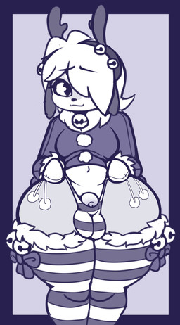 :3 anthro balls balls_outline barely_visible_genitalia barely_visible_penis bell bell_accessory bell_collar belly big_butt bottomwear bow_stockings bulge butt christmas_clothing christmas_topwear clothed clothed_anthro clothed_male clothing collar crossdressing curvy_figure detailed_bulge eyelashes fake_antlers fake_deer_ears fake_horns femboy flaccid floppy_ears foreskin fur g-string genital_outline genitals gloves hair hair_over_eye handwear holidays huge_butt huge_thighs humanoid_genitalia humanoid_penis legwear looking_at_viewer male male_anthro mittens moobs navel one_eye_obstructed panties pattern_bottomwear pattern_clothing pattern_legwear pattern_panties pattern_stockings pattern_thigh_highs pattern_thong pattern_underwear penis seductive short_hair simple_background small_penis smile smiling_at_viewer solo stockings string_panties striped_bottomwear striped_clothing striped_legwear striped_panties striped_stockings striped_thigh_highs striped_thong striped_underwear stripes thick_thighs thigh_highs thong topwear underwear voluptuous voluptuous_anthro voluptuous_male wide_hipped_anthro wide_hipped_male wide_hips pkfirefawx christmas niko_(pkfirefawx) canid canine canis domestic_dog mammal 2025 digital_drawing_(artwork) digital_media_(artwork) hi_res monochrome sketch