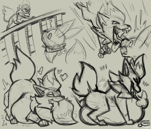 abdominal_bulge balls belly belly_humping belly_squish breath burping burping_up_clothing burping_up_collar burping_up_object clothing_on_ground collar digestion duo feral feral_pred feral_prey genitals humping masturbation mouth_shot open_mouth oral_vore panting prey_imprint quadruped saliva_on_clothing same_size_vore squish vore arkailart nintendo pokemon eevee generation_1_pokemon generation_5_pokemon pokemon_(species) zorua absurd_res hi_res sequence sketch