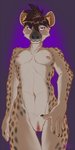 anthro blank_stare breasts female flat_chested fur genitals looking_at_viewer nipples nude pussy simple_background slim small_breasts solo thigh_gap winteranswer hyena mammal spotted_hyena 1:2 digital_media_(artwork) hi_res