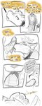 2016 anthro biped canid cobalt_(tatsuchan18) collar comic duo english_text felid fellatio fur genitals hair hi_res leash licking male mammal oral pantherine penile penis sex sketch speech_bubble standing tatsuchan18 text thought_bubble tiger tongue tongue_out