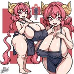 apron apron_only areola_outline big_breasts big_butt breasts butt cleavage clothed clothing cute_fangs fangs female hair horn huge_breasts humanoid_pointy_ears nipple_outline pink_eyes pink_hair pointy_ears pupils sagging_breasts short_stack slit_pupils solo teeth thick_thighs wide_hips srbready miss_kobayashi's_dragon_maid mythology ilulu animal_humanoid dragon dragon_humanoid horned_humanoid humanoid mythological_creature mythological_scalie scalie hi_res