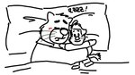 anthro bedding biped blanket eyes_closed hug hugging_object hugging_plushie male open_mouth pillow plushie sleeping solo adriano_berjillos brok_the_investigator cowcat_games graff_filsh ott_(brok_the_investigator) domestic_cat felid feline felis mammal 2024