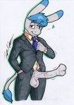 animal_genitalia animal_penis anthro clothing equine_genitalia equine_penis flared_penis genitals male necktie penis simple_background solo suit white_background rotten_owl aggretsuko sanrio tadano_(aggretsuko) asinus donkey equid equine mammal hi_res marker_(artwork) portrait three-quarter_portrait traditional_media_(artwork)