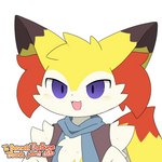 1:1 ambiguous_gender animated anthro black_body black_fur blue_scarf blush bouncy braixen cafe_(coffeefly) cheek_tuft chest_tuft dipstick_ears dipstick_tail ear_markings facial_tuft fur generation_6_pokemon head_tuft inner_ear_fluff markings multicolored_ears nintendo open_mouth open_smile pokemon pokemon_(species) purple_eyes red_body red_fur scarf short_playtime simple_background smile solo tail tail_markings tail_motion tailwag tontaro tuft white_background white_body white_fur yellow_body yellow_fur
