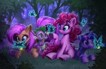 anthro curled_hair female feral forest grass hair horn insect_wings lepidopteran_wings male plant poofy_hair purple_body purple_scales quadruped scales straight_hair tail tree wavy_hair wings harwick friendship_is_magic hasbro my_little_pony mythology fluttershy_(mlp) pinkie_pie_(mlp) spike_(mlp) twilight_sparkle_(mlp) arthropod beetle butterfly dragon earth_pony elateroid equid equine firefly horse hybrid insect lepidopteran mammal mantis mythological_creature mythological_equine mythological_scalie pony scalie unicorn hi_res