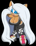 anthro big_breasts bottomwear breasts cleavage clothed clothing female hair huge_breasts long_hair pants shirt short_stack solo tank_top thick_thighs topwear wide_hips rougethedaisy sega sonic_riders sonic_the_hedgehog_(series) rouge_the_bat bat mammal absurd_res alpha_channel hi_res