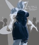 abs ambiguous_gender antennae_(anatomy) anthro areola areola_slip armwear balls barazoku biceps big_balls big_bulge big_muscles big_penis bodily_fluids bulge clothed clothing crossdressing deltoids dialogue dress dripping elbow_gloves emanata embarrassed erection erection_under_clothing exclamation_point femboy foreskin fur genital_fluids genitals glans gloves grey_background group handwear huge_balls huge_bulge huge_muscles huge_penis humanoid_genitalia humanoid_penis ineffective_clothing looking_down male motion_lines muscular muscular_anthro muscular_male non-mammal_balls open_mouth pecs penis penis_poking_out precum precum_drip precum_string public saggy_balls silhouette simple_background solo_focus standing sweat text thick_arms thick_penis thick_thighs tight_clothing tuft unretracted_foreskin vein wardrobe_malfunction white_clothing white_gloves white_handwear wings fluffedwings lionel_(fluffedwings) ambiguous_species arthropod insect lepidopteran moth 2025 english_text hi_res