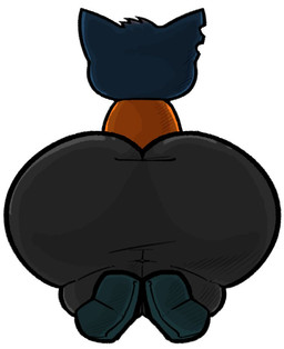 anthro big_butt blue_body bottomwear butt butt_focus clothing female footwear huge_butt pants shirt shoes solo thick_thighs topwear wide_hips awakecore night_in_the_woods mae_borowski domestic_cat felid feline felis mammal
