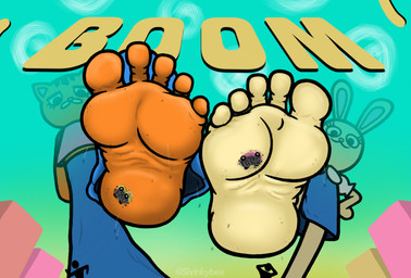 5_toes barefoot crushed_car dirty dirty_feet duo_focus extreme_size_difference feet foot_focus greek_toe group humanoid_feet imminent_crush low-angle_view macro plantigrade size_difference soles toes worm's-eye_view shrinkybee cars_with_the_boom l'trimm bunny_(l'trimm) tigra_(l'trimm) felid lagomorph leporid mammal pantherine rabbit tiger 2026