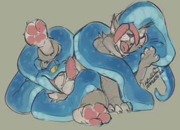 2_penises animal_genitalia animal_penis anthro anthro_on_feral anus armless ball_lick balls balls_in_mouth bestiality blue_body blue_scales coiling coiling_another coiling_around_body dominant dominant_feral dominant_male duo erection fangs feet feline_genitalia feline_penis feral foot_focus fur fuzzy genital_danger_play genitals grey_background grey_body grey_fur half-closed_eyes legless licking male male/male male_anthro male_feral multi_genitalia multi_penis narrowed_eyes nude open_mouth oral pawpads paws penis penis_on_face pointy_ears questionable_consent requesting restrained restrained_arms restrained_legs scales sex sex_request simple_background size_difference submissive submissive_anthro tail tapering_penis teeth text these_aren't_my_glasses tongue yellow_eyes apfelskai disney zootopia gary_de'snake pawbert_lynxley canada_lynx felid feline lynx mammal pit_viper reptile scalie snake viper hi_res
