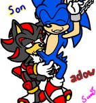 anthro balls bdsm bondage bound clothing duo fellatio footwear genitals gloves handwear intraspecies male male/male oral penile penis red_eyes sex shoes simple_background smile white_background suni-okida sega sonic_the_hedgehog_(series) shadow_the_hedgehog sonic_the_hedgehog eulipotyphlan hedgehog mammal 2009