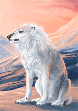 black_lips black_nose day feral fur lips outside sitting sky solo white_body white_fur oneminutesketch canid canine canis domestic_dog mammal 2015 digital_media_(artwork)