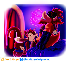 antennae_(anatomy) anthro balls beard bed biped black_claws bluesky_logo border butt claws clothing curtains dipstick_antennae duo facial_hair fellatio finger_claws fishnet_clothing fishnet_legwear fur furaffinity_logo furniture genitals gloves hair handwear head_tuft horn humanoid_genitalia humanoid_penis kneeling kneeling_sex legwear looking_pleasured male male/male multicolored_antennae multicolored_body multicolored_fur narrowed_eyes neon_sign open_mouth open_smile oral penile penis penis_grab pink_nose red_body red_fur red_hair sex sign sitting smile tuft two_tone_body two_tone_fur vein veiny_penis white_body white_border white_fur ben_d_koopa benediktus_(artist) disney furaffinity lilo_and_stitch mario_bros nintendo fan_character ferlo alien dragon_koopa experiment_(lilo_and_stitch) koopa scalie 2025 absurd_res digital_drawing_(artwork) digital_media_(artwork) hi_res watermark