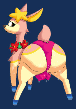 anus_outline bodily_fluids butt butt_focus camel_toe clothing female feral genital_outline jewelry looking_at_viewer looking_back necklace panties solo sweat teats teats_in_panties underwear vulva_outline ikakins nintendo pokemon deer deerling generation_5_pokemon mammal pokemon_(species) spring_deerling alpha_channel