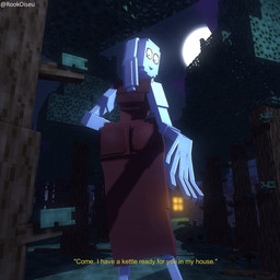 anthro beckoning buckteeth clothing female fur gesture solo teeth text tight_clothing voxel_(artwork) white_body white_fur rookoiseu bogbun 1:1 3d_(artwork) digital_media_(artwork) english_text hi_res