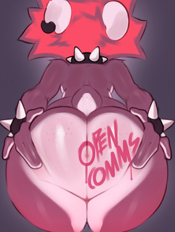 anthro big_butt body_writing bottom_heavy bracelet butt collar ear_piercing ear_ring femboy freckled_butt freckles fur grey_background hair huge_butt jewelry low-angle_view male multicolored_body multicolored_fur pear-shaped_figure piercing presenting presenting_hindquarters purple_body purple_fur red_hair ring_piercing simple_background solo spiked_bracelet spiked_collar spikes text thick_thighs two_tone_body two_tone_fur white_body white_fur wide_hips writing_on_butt conditional_dnp punkypanda rysoka bear giant_panda mammal absurd_res english_text hi_res