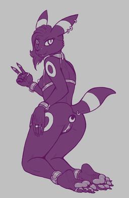 anal anal_penetration anklet anthro anthrofied anus black_body black_fur breasts butt buttplug buttplug_in_ass buttplug_insertion ear_piercing ear_ring facial_piercing feet female fur furgonomic_piercing furgonomics genitals gesture hair hand_gesture jewelry kneeling looking_back muzzle_piercing nipples nose_piercing nude object_in_ass pawpads paws penetration piercing plug_(sex_toy) plug_insertion pokemorph pupils ring ring_piercing sex_toy sex_toy_in_ass sex_toy_insertion slit_pupils smile soles solo tail tail_piercing toes v_sign vulva analpaladin nintendo pokemon eeveelution generation_2_pokemon pokemon_(species) umbreon hi_res monochrome