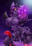 2014 abs anthro big_breasts big_nipples birthday black_body black_nipples black_skin black_tongue breasts cake candle cat collar cross demon ear_piercing feline female fire fishnet food fur gloves glowing half-closed_eyes hand_on_breasts happy hi_res holding horn juice katsuke long_tongue looking_at_viewer mammal navel_piercing nipple_piercing nipples open_mouth piercing plate pussy pussy_juice raised_arm red_sclera religion sharp_teeth slit_pupils smile solo spread_legs spreading stockings teeth tongue tongue_out tongue_piercing wax wings yellow_eyes
Rating: Explicit
Score: 42
User: forkU
Date: March 13, 2014