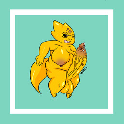anthro balls belly big_balls big_breasts big_penis blue_border bodily_fluids border breasts buckteeth cum erection eyewear genital_fluids genitals glasses gynomorph huge_breasts huge_penis humanoid_genitalia humanoid_penis hyper hyper_genitalia hyper_penis intersex masturbation nipples nude open_mouth overweight overweight_anthro overweight_gynomorph overweight_intersex penis shortstack shortstack_gynomorph shortstack_intersex simple_background solo tail teeth thick_tail thick_thighs raven30_(artist) undertale undertale_(series) alphys dinosaur hybrid prehistoric_species reptile scalie 1:1 2021 absurd_res digital_media_(artwork) hi_res