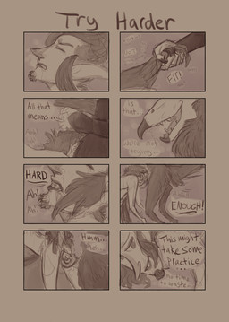 andromorph andromorph/male anthro beak big_clitoris big_ears bodily_fluids butt claws clenched_teeth clitoris dialogue drooling duo erection facial_hair feathers genital_fluids genitals goatee hair humanoid_pointy_ears intersex intersex/male long_tail male male_penetrating male_penetrating_humanoid nude open_mouth penetration penis pointy_ears prehensile_clitoris prehensile_penis pulling_hair saliva sex shaved_sides simple_background smile speech_bubble tail tail_grab teeth text tight_fit touching_hair vaginal vaginal_fluids vaginal_penetration vulva hiff accipitriform avian bird elf humanoid mammal vulture comic digital_drawing_(artwork) digital_media_(artwork) english_text hi_res monochrome shaded sketch trans_(lore)