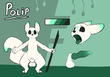 animal_genitalia anthro balls dipstick_ears dipstick_tail ear_markings facial_markings genitals head_markings holding_object holding_weapon knot male markings melee_weapon mouth_shot multicolored_ears open_mouth penis polearm sheath simple_background solo spear tail tail_markings weapon sarek_aran_desian rain_world videocult fan_character polip_(sarek_aran_desian) slugcat absurd_res hi_res model_sheet