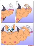 abs anthro atariboy bat biceps big_muscles breasts comic female flexing hi_res huge_muscles hyper hyper_muscles mammal muscular muscular_anthro muscular_female nipples rouge_the_bat sega solo sonic_the_hedgehog_(series)