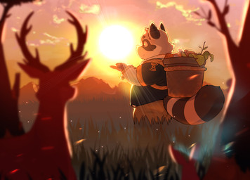 anthro bottomwear clothing detailed_background feral fur grey_body grey_fur group kemono male outside plant shirt shorts slightly_chubby sun topwear tree trio quanjiang bonasiah zoohomme rocco_(zoohomme) mammal procyonid raccoon 2020 hi_res