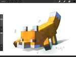 ambiguous_gender art_program_in_frame bent_over feral looking_at_viewer raised_tail simple_background solo tail raviolicraft microsoft minecraft mojang procreate_(copyright) xbox_game_studios canid canine fox fox_(minecraft) mammal digital_media_(artwork) hi_res procreate_(artwork)