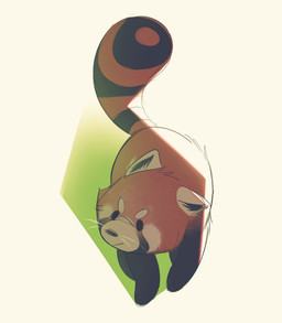 ambiguous_gender feral fur inner_ear_fluff multicolored_body multicolored_fur paws quadruped raised_tail red_body red_fur solo tail tuft whiskers itsdanfango ailurid mammal red_panda 2018 hi_res