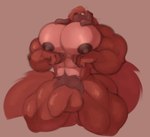 abs anthro areola balls biceps big_areola big_muscles big_nipples big_pecs big_penis flaccid floppy_ears foreskin fur genitals hair huge_pecs male muscular muscular_anthro muscular_male nipples nude pecs penis red_body red_fur simple_background solo tail yellow_eyes dalemdaury622 canid canine canis domestic_dog mammal hi_res